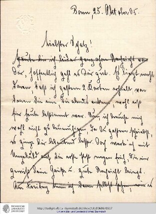 Brief vom 25.10.1905