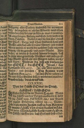 CCLXXXI. Von der Hülffe GOttes im Creutz. Hülffloß / hilfft GOtt.