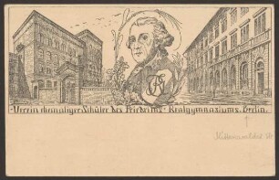 Ansichtskarte "Verein ehemaliger Schüler des Friedrich-Realgymnasiums", Schleiermacherstraße 23