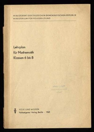 1969: Klassen 6 bis 8