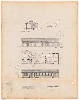 Haus Haag, Stuttgart: Grundriss EG, Ansicht 1:100