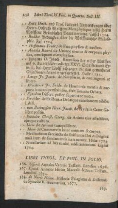 Libri Theol. Et Phil. In Folio