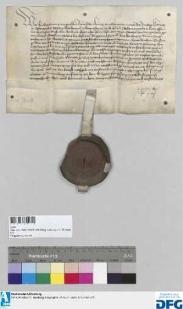 König Fridreich III. stellt der Stadt Nürnberg Quittung aus über 1000 fl. Reichssteuer für das Jahr 1441.
