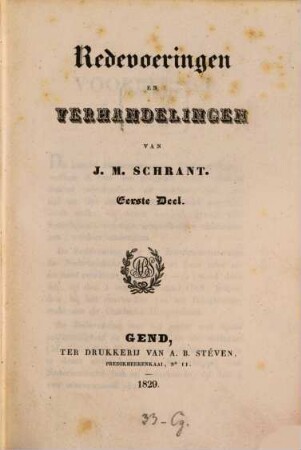 Redevoeringen en verhandelingen, 1