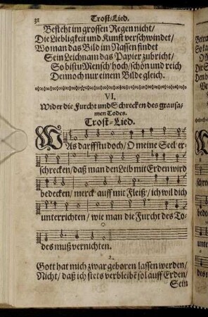 VI. Wider die Furcht und Schrecken des grausamen Todes. Trost-Lied.