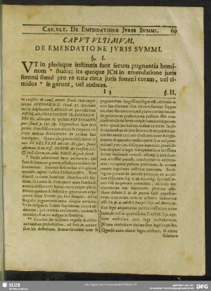 Caput Ultimum. De Emendatione Juris Summi