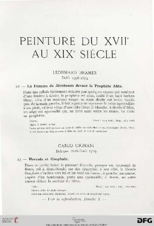 Peinture du XVII au XIX Siècle (Nr. 22-48)