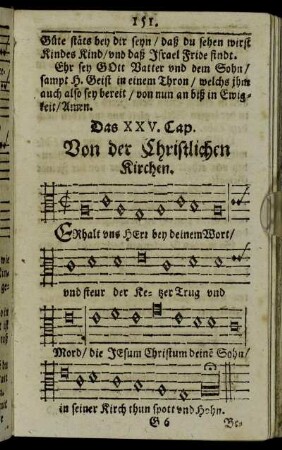 Das XXV. Cap. Von der Christlichen Kirchen.
