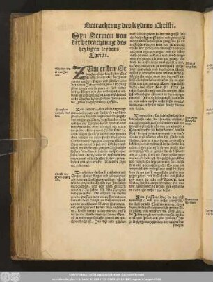 Eyn Sermon von der betrachtung des heyligen leydens Christi.