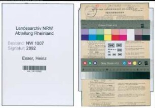 Entnazifizierung Heinz Esser , geb. 02.04.1911 (Zahnarzt)