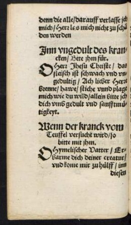 Wenn der kranck vom Teuffel versucht wird/ so bitte mit ihm.