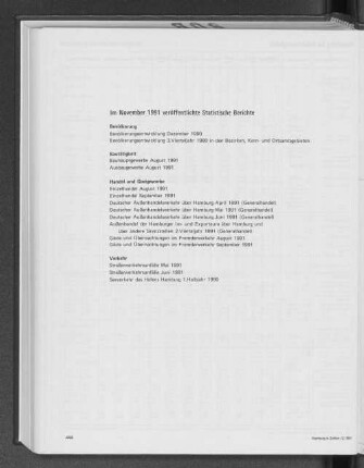 Im November 1991 veröffentlichte Statistische Berichte