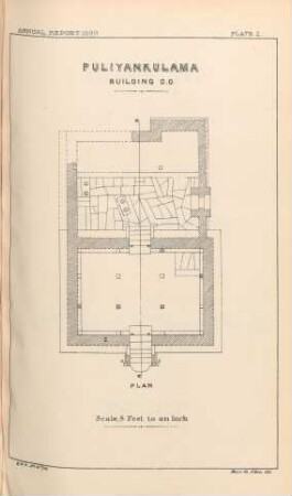 Plate I. Puliyankulama. Building O.O. Plan