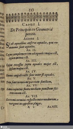 Caput I. De Principiis ex Geometria petitis