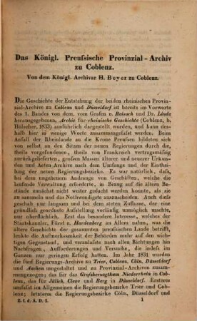 Zeitschrift für die Archive Deutschlands. 1. 1846/47