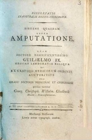 Dissertatio sistens quaedam super amputatione