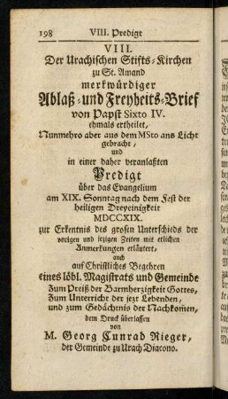 198-199, Der Urachischen Stifts-Kirchen zu ...