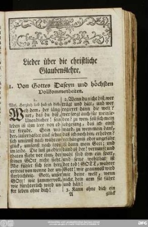 [Erste Abtheilung.] Lieder über die christliche Glaubenslehre.
