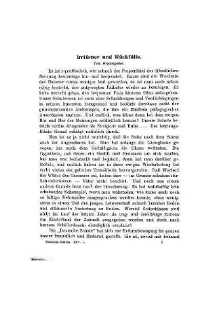 Irrtümer und Rückfälle