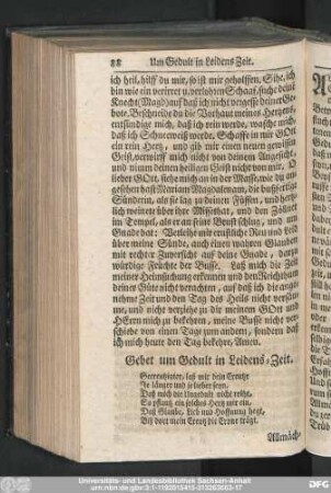 Gebet um Gedult in Leidens-Zeit.