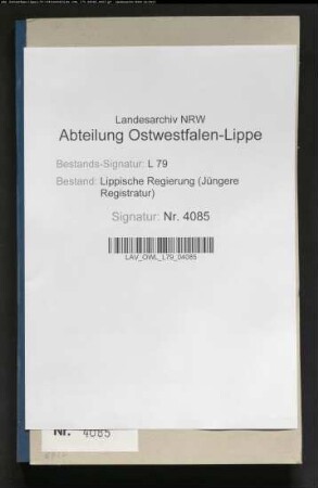 Realschule in Salzuflen [Alter Titel: Ausbau der städtischen Knaben-Mittelschule in Salzuflen zu einer lateinlosen Realschule], Band 6, Teil 1