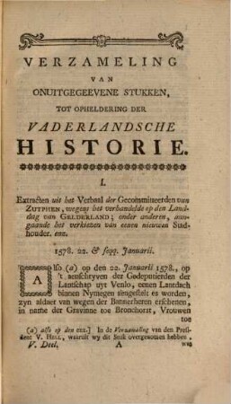 Verzameling Van Onuitgegeevene Stukken, Tot Opheldering Der Vaderlandsche Historie, 5