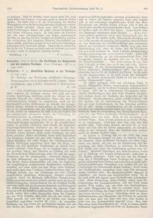 279-281 [Rezension] Schaeder, Erich, Die Christologie der Bekenntnisse und die moderne Theologie. Zwei Vorträge