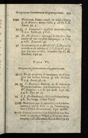 123-138, Pars VI. Scriptores litterarum elegantiorum.