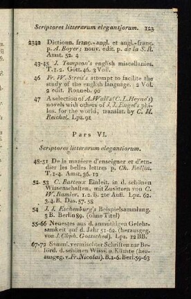 123-138, Pars VI. Scriptores litterarum elegantiorum.