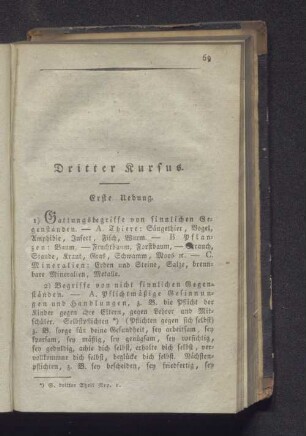 Dritter Kursus.