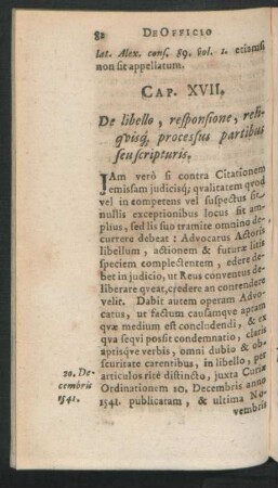 Cap. XVII. De libello, responsione, reliquisque processus partibus seu scripturis.