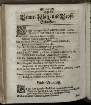 Etzliche Traur-Klag-und Trost-Schriften.