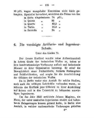 6. Die vereinigte Artillerie- und Ingenieur-Schule