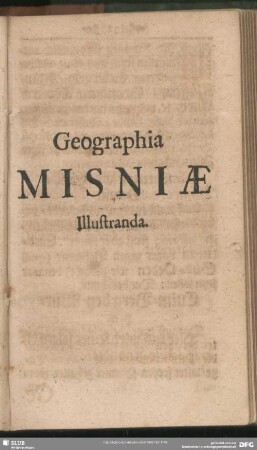 Geographia Misniae Illustranda