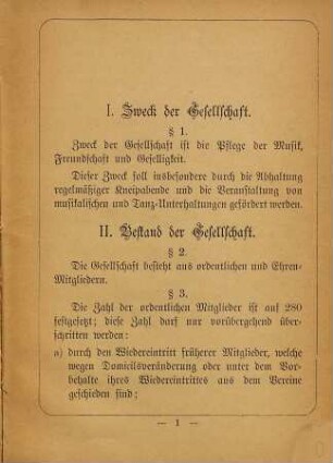 Statuten der Gesellschaft Privat-Musik-Kränzchen in München