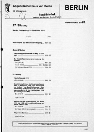Nr. 87, 8. Dezember 1988