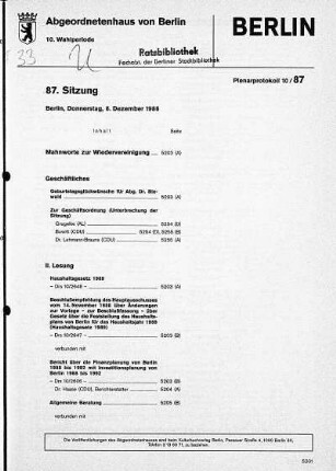 Nr. 87, 8. Dezember 1988