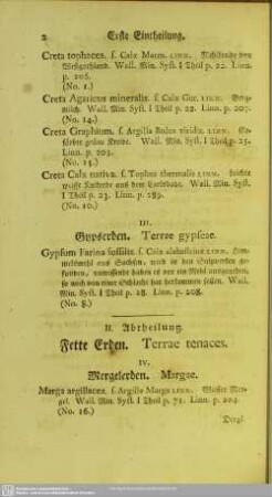 II. Abtheilung. Fette Erden