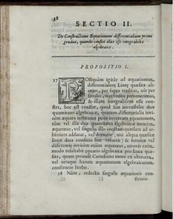 Sectio II. De Constructione Aequationum differentilaium primi gradus, quando constet illas esse integrabiles algebraice.