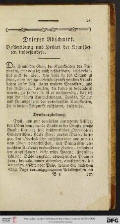 Dritter Abschnitt: Beschreibung und Heilart der Krankheiten insbesondere