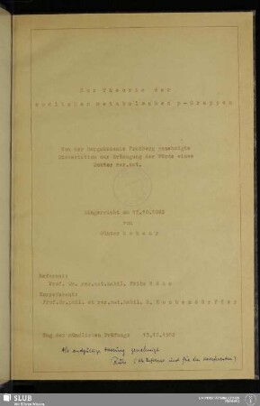 Zur Theorie der endlichen metabelschen p-Gruppen