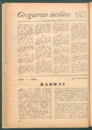 Barbas : Seres y cosas
