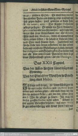 Das XXII. Capitel. Von der Affter-Aertzten Unvermögen und Theurung ...