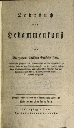 Lehrbuch der Hebammenkunst