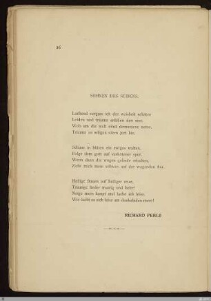 Sehnen des Südens / Richard Perls