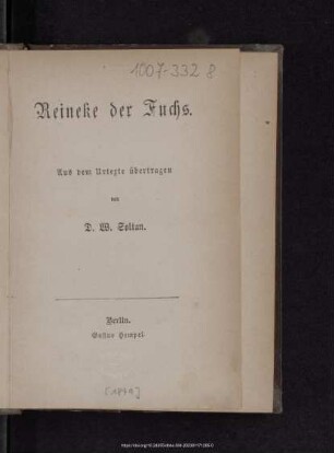 Reineke der Fuchs