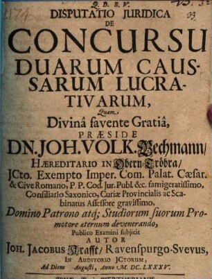 Disp. iur. de concursu duarum causarum lucrativarum