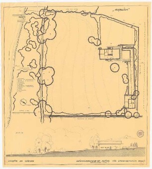 Landsitz am Chiemsee: Grundriss, Schnitt 1:200