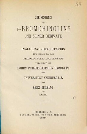 Zur Kenntnis des r-Bromchinolins und seiner Derivate