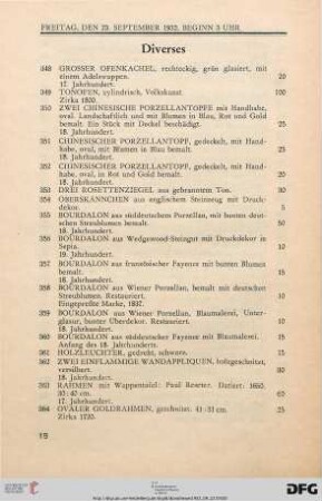 Diverses (Nr. 348-382)